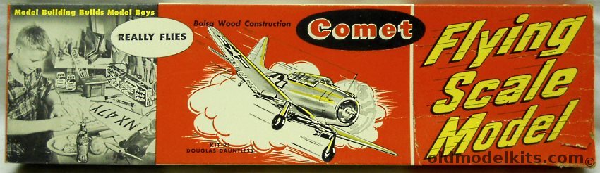 Comet SBD Dauntless - 20 Inch Wingspan Flying Balsa Airplane - Coke Bottle Issue, R1-59 plastic model kit